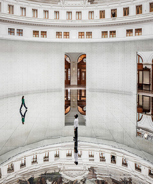 kimsooja's vast mirror installation transforms bourse de commerce into a 'levitating space'