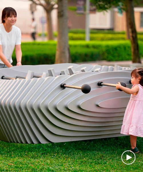 interactive table soccer installation by LAAB encourages physical play and social engagement