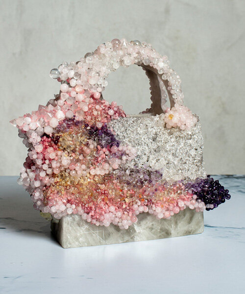 thousands of sparkling quartz crystals shape tia thuy nguyen's lady cloud bag for dior