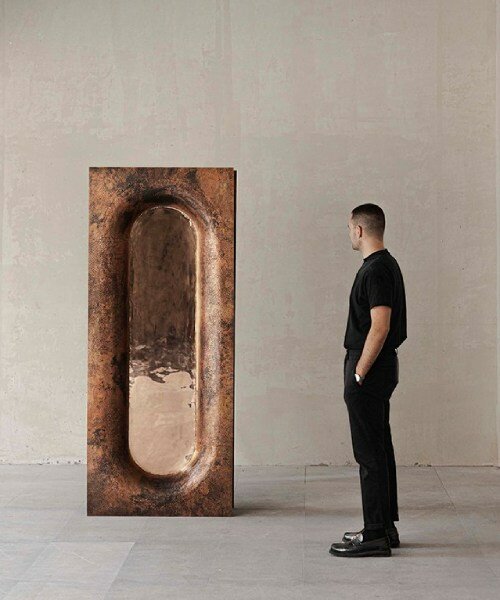 mexican artisans handcraft sculptural copper mirrors for manu bañó's OBJ series