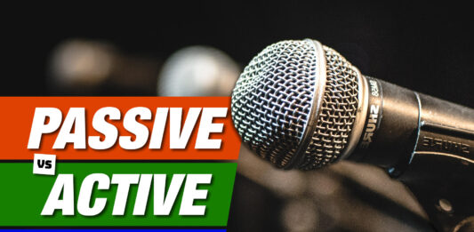 Passive and active voice graphic by Anders Behrmann