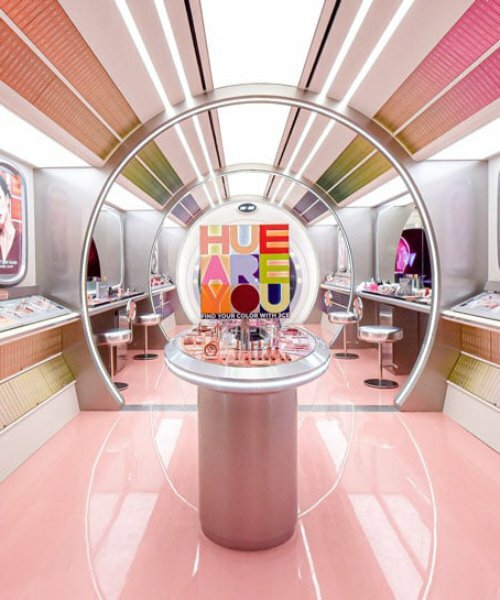 xsxl imagines seoul store as futuristic pink spacecraft with chromatic finishes & kinetic plants